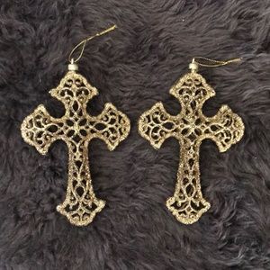 beautiful gold cross ornaments🌲✨
